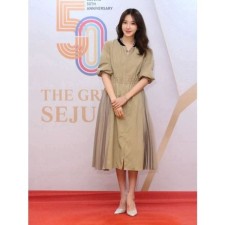 갤러리아 플리츠 배색 지퍼원피스 VOCOA4F7351
